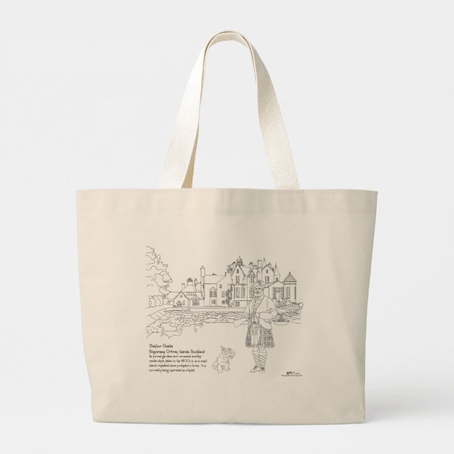 Balfour Castle Highland Gent Scottie Hund Tote Bag Jumbo Tygkasse (Baksida)