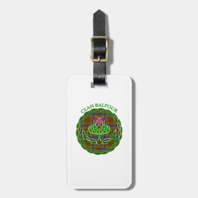 Balfour Scottish Tartan Celtic Thistle Bagagebricka (Vertikal Framsida)