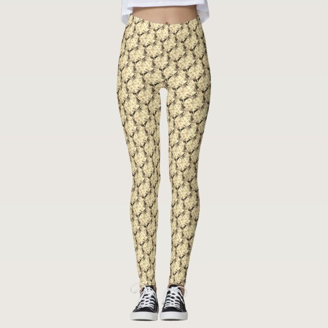 Bälgformgivning kor mönster leggings (Framsida)