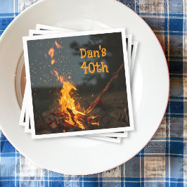 Bålglöd Fyller Hans Födelsedagsfest Pappersservett