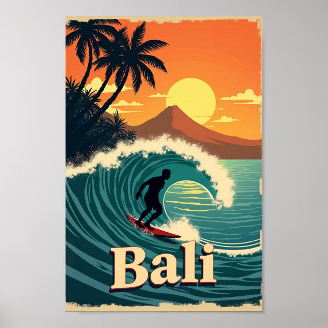Bali Bliss – A Retro Surf Paradise Poster (Framsidan)