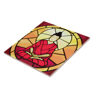 Bali buddha-glasruta kakelplatta