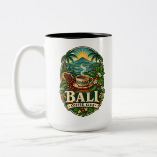 Bali Coffee Club Vintage Tvåtons Mugg