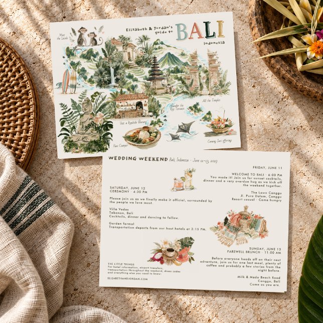 Bali Destination Bröllopshelg Itinerary Inbjudningar (Skapare uppladdad)