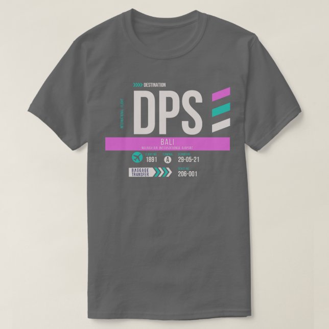 Bali DPS-flygplatskod Märkre 1 T Shirt (Design framsida)