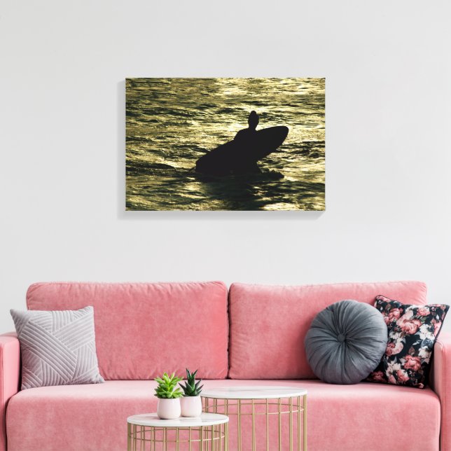 Bali Golden Hour Surf  - Canvas Wall Art Print (Insitu (Vardagsrum))