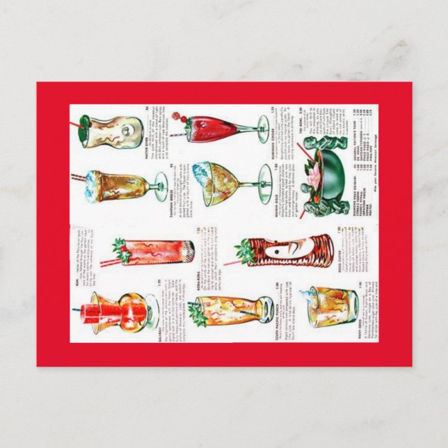 Bali Hai Pontchardge Beach Drinks Postcard Vykort (Framsida)