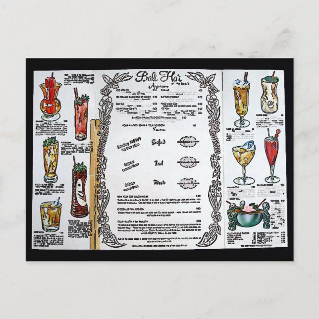 Bali Hai Pontcharraft Beach Drinks Vykort (Framsida)