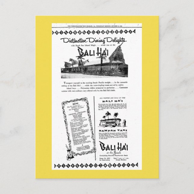 Bali Hai Pontchartåg Beach Vykort (Framsida)