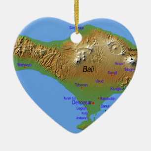 Bali Holliday karta Julgransprydnad Keramik