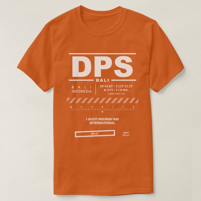 Bali I Gusti Ngurah Rai Ints flygplats DPS T-Shirt (Design framsida)