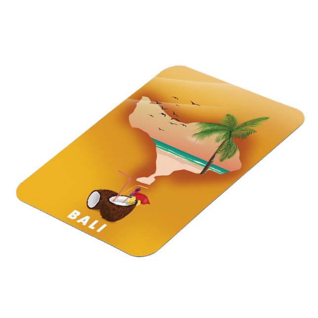 Bali illustrerade karta magnet (Vänstra Sidan)