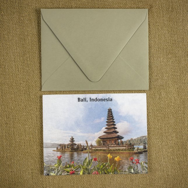 Bali Indonesia Asia Temple Architecture Vykort (asia bali indonesia panorama view postcard)
