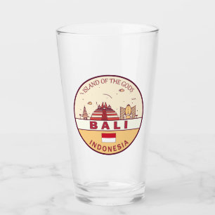 Bali Indonesia City Skyline Emblem Glaskopp