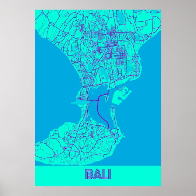 Bali - Indonesia Galaxy City Karta Poster (Framsidan)