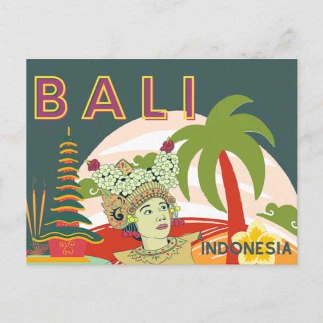 Bali Indonesia Helgdag vykort (Framsida)