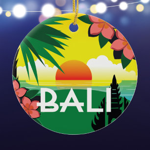 Bali Indonesia memento vintage resor stil Julgransprydnad Keramik