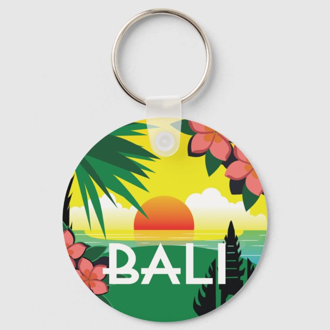 Bali Indonesia memento vintage resor stil Nyckelring (Framsida)