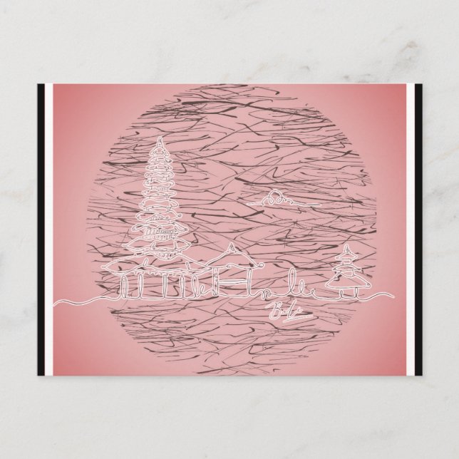 Bali Indonesia Rosa Travel Vykort (Framsida)