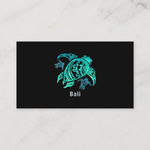 Bali Indonesia Sea Blue Tribal Turtle Visitkort