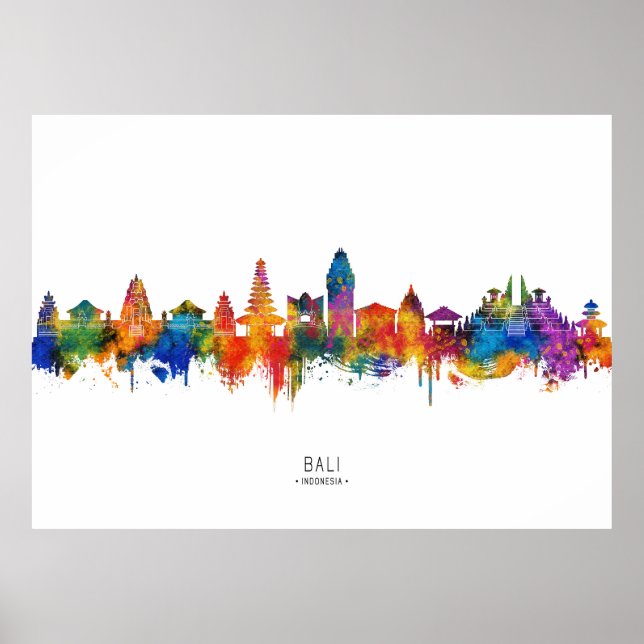 Bali Indonesia Skyline Poster (Framsidan)