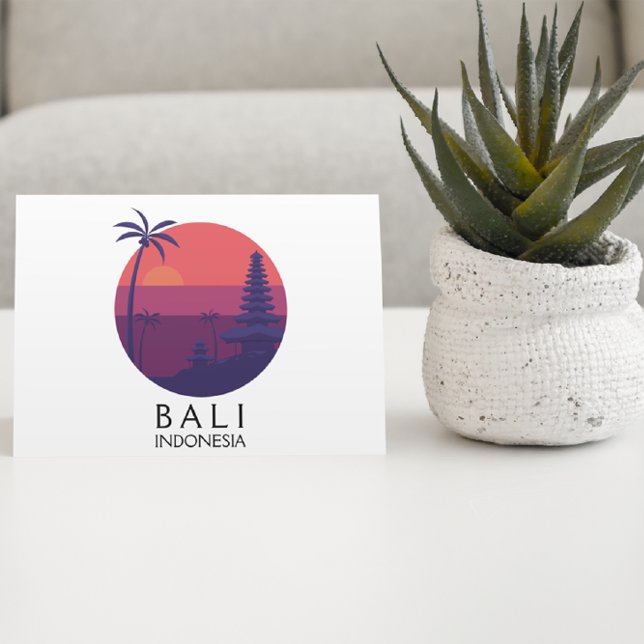 Bali Indonesia Temple Vintage resor Vykort (bali indonesia postcard)