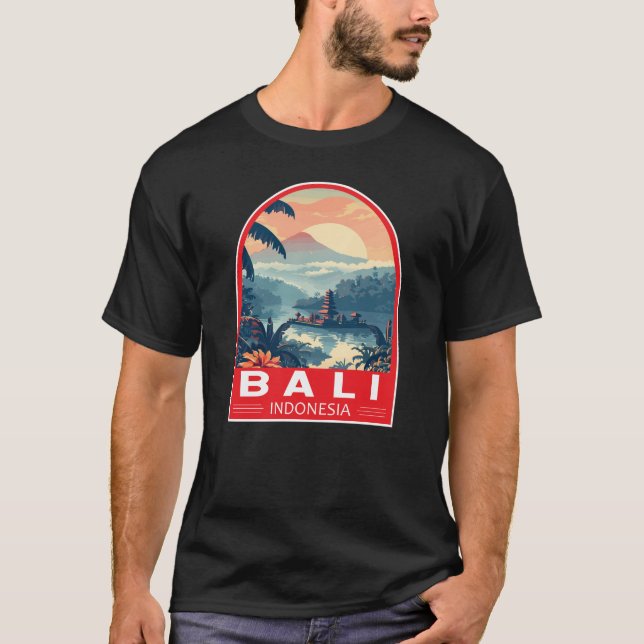 Bali Indonesia Travel Art Vintage T Shirt (Framsida)