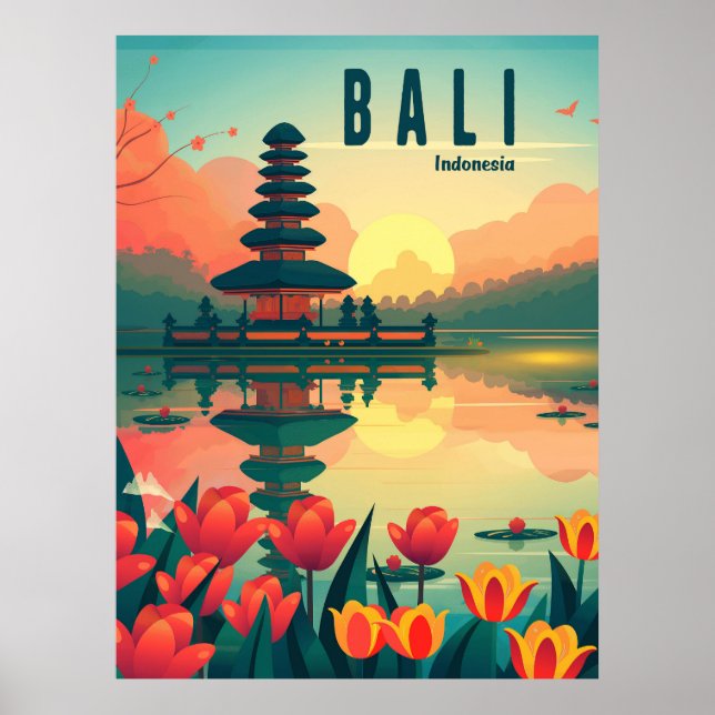 Bali Indonesia Travel Poster (Framsidan)