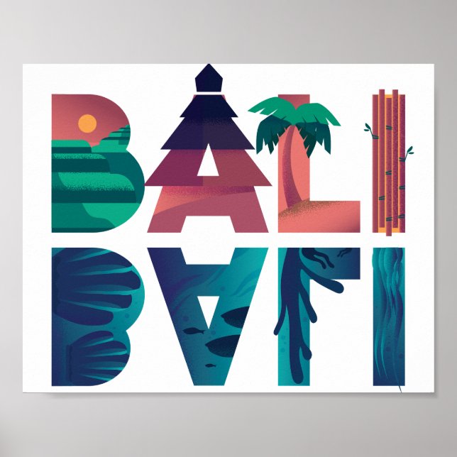 Bali Indonesia Travel Poster (Framsidan)