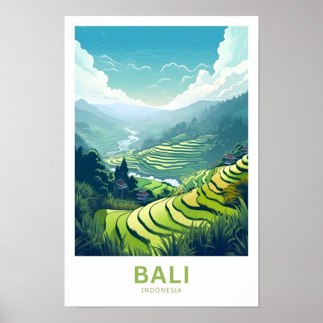 Bali Indonesia Travel Skriv ut Poster (Framsidan)