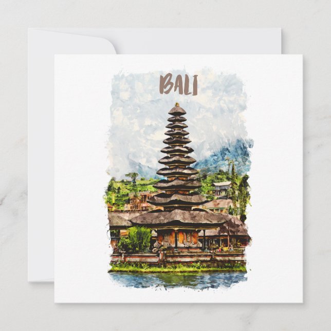 Bali Indonesia Ulun Danu Beratan Greeting Card Kort (Framsida)