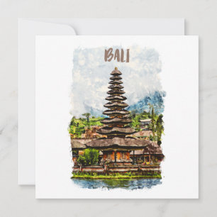 Bali Indonesia Ulun Danu Beratan Greeting Card Kort
