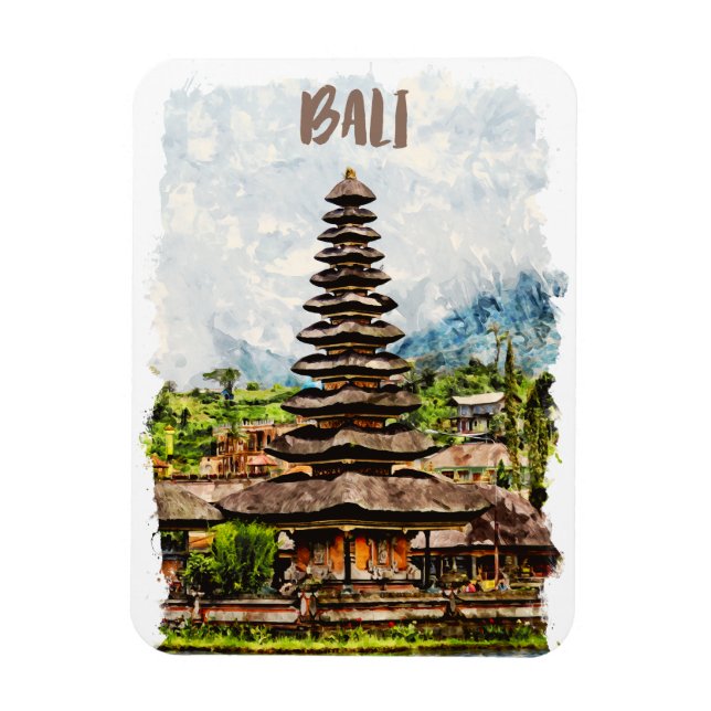 Bali Indonesia Ulun Danu Beratan Photo Magnet (Vertikal)