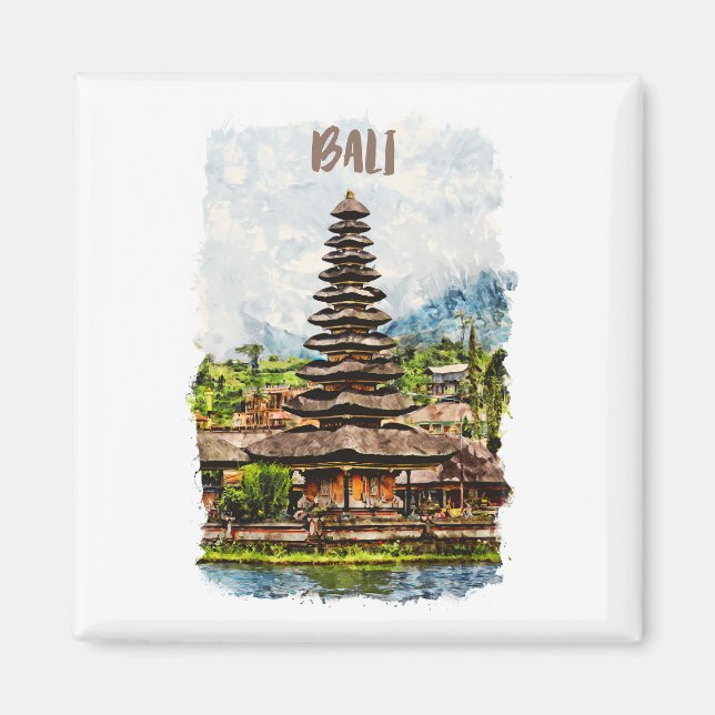 Bali Indonesia Ulun Danu Beratan Temple Magnet (Framsidan)