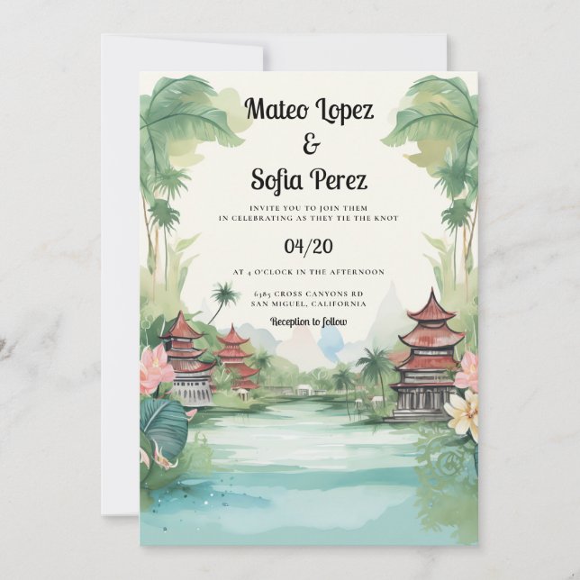 Bali Indonesia View Destination Wedding Inbjudningar (Framsida)
