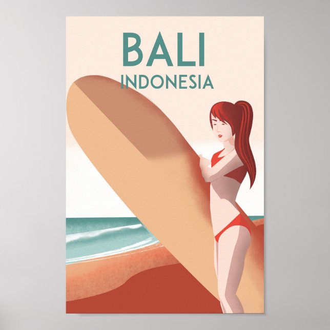 Bali Indonesia vintage travel poster (Framsidan)