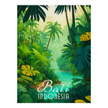 Bali Indonesien Dschungel Reseposter