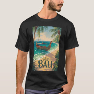 Bali Indonesien Illustration Resa Konst Vintage T Shirt