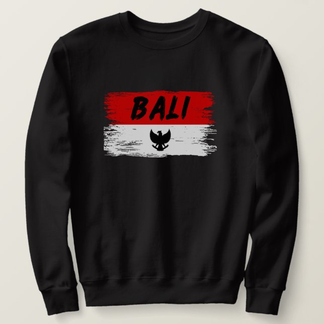 Bali Indonesien Lång Ärmad Tröja (Design framsida)