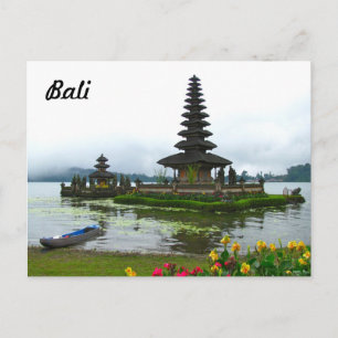 Bali, Indonesien - Pura Ulun Danu, Sjö Bratan Vykort