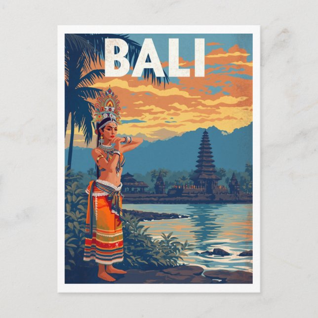 Bali, Indonesien Resa Vykort (Framsida)