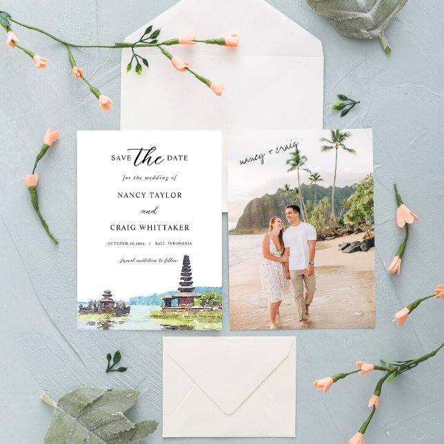 Bali Indonesien Save The Date-kort Spara Datumet (Skapare uppladdad)