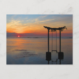 Bali Indonesien Solnedgång Vykort
