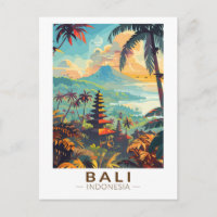 Bali Indonesien Tempels Resa Konst Vintage