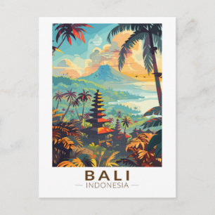 Bali Indonesien Tempels Resa Konst Vintage Vykort