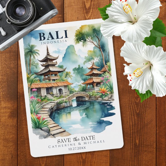 Bali Indonesien Tropisk Asiatisk Bröllopsdestinati Spara Datumet (Skapare uppladdad)