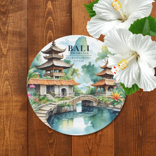 Bali Indonesien Tropisk Asiatisk Bröllopsdestinati Underlägg Papper Rund