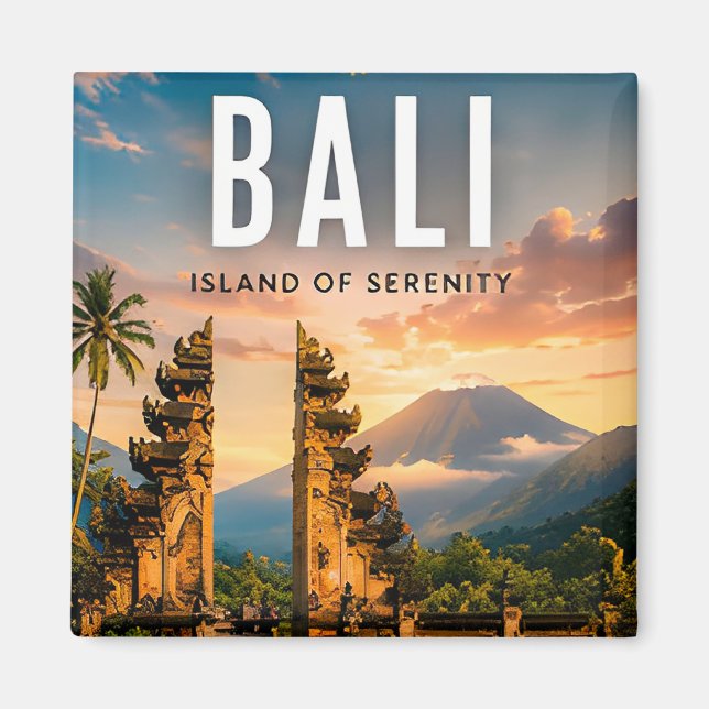 🌺 Bali Indonesien Tropisk Tempelsceneri Magnet (Framsidan)