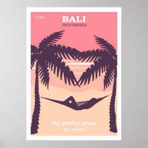 Bali Indonesien vintage affisch