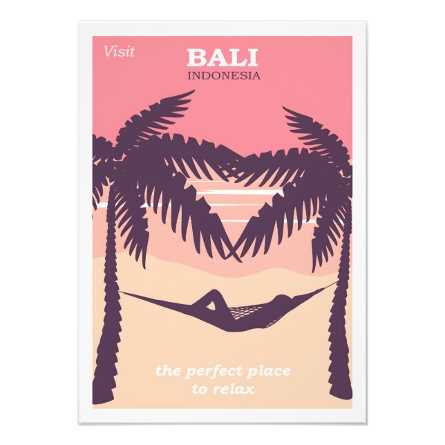 Bali Indonesien vintage affisch Fototryck (Framsidan)